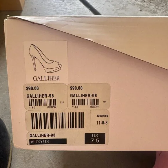 ALDO Galliher Black Peep-Toe Heels | 7.5 | Gently Worn - Picture 5 of 5